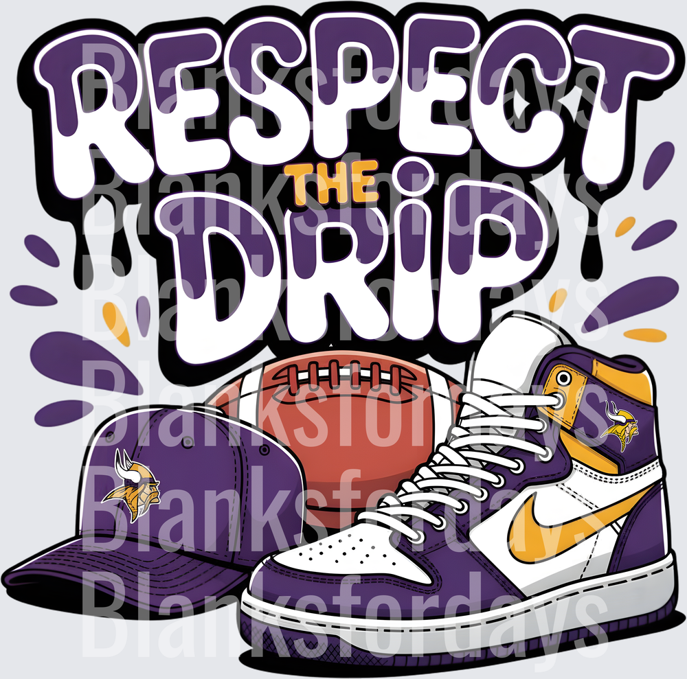 Respect The Drip Minnesota Vikings Sneaker Hat Football (DTF)