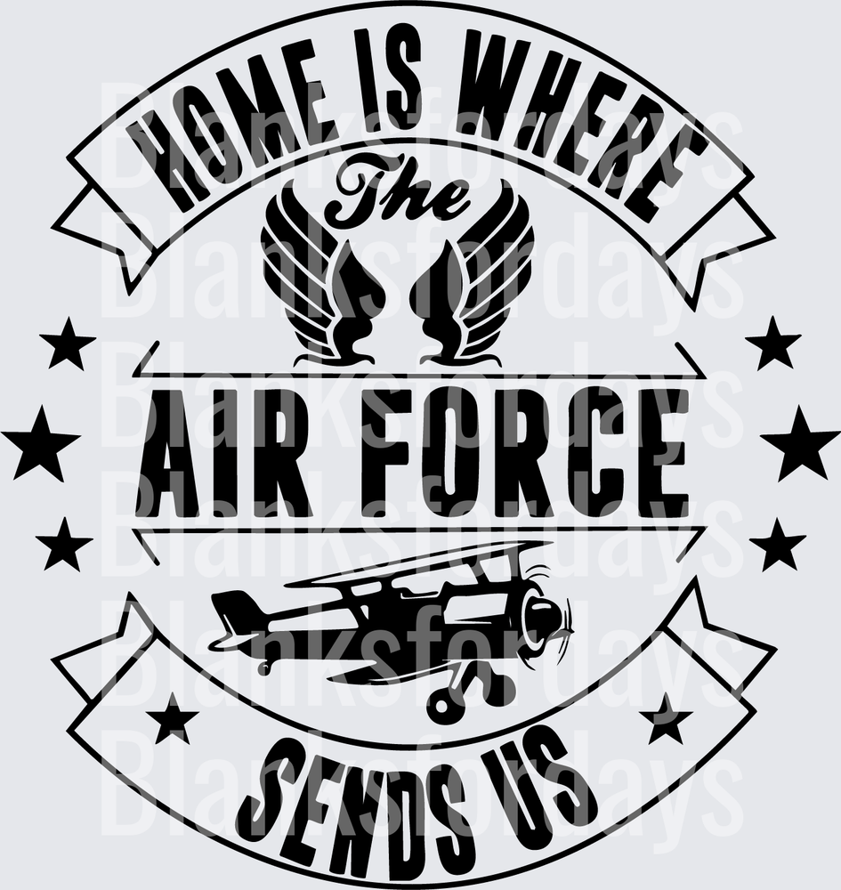Home Is Where The Air Force Sends Us Vintage Badge (DTF)