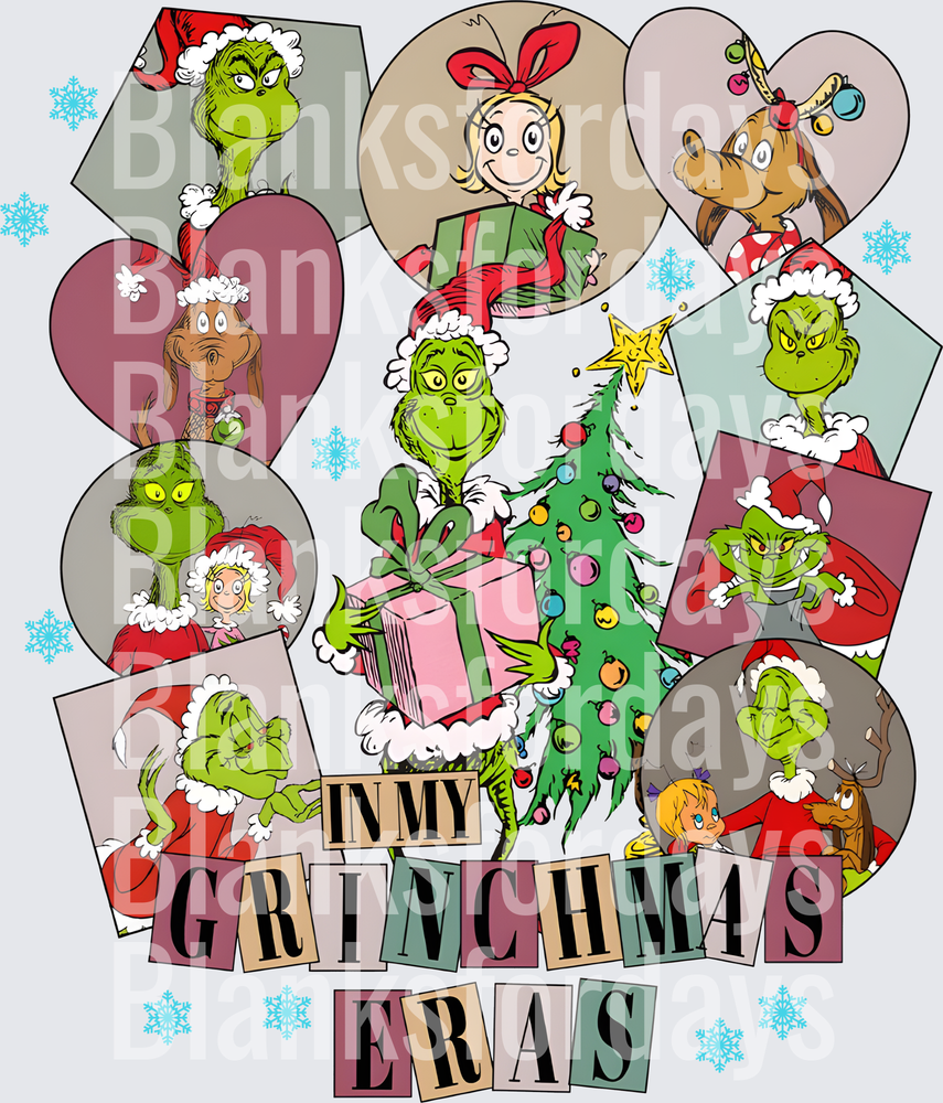 In My Grinchmas Eras Grinch Christmas Character Collage (DTF)