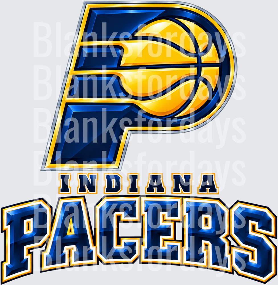 Indiana Pacers NBA Logo Bold Blue Gold Basketball Design (DTF)