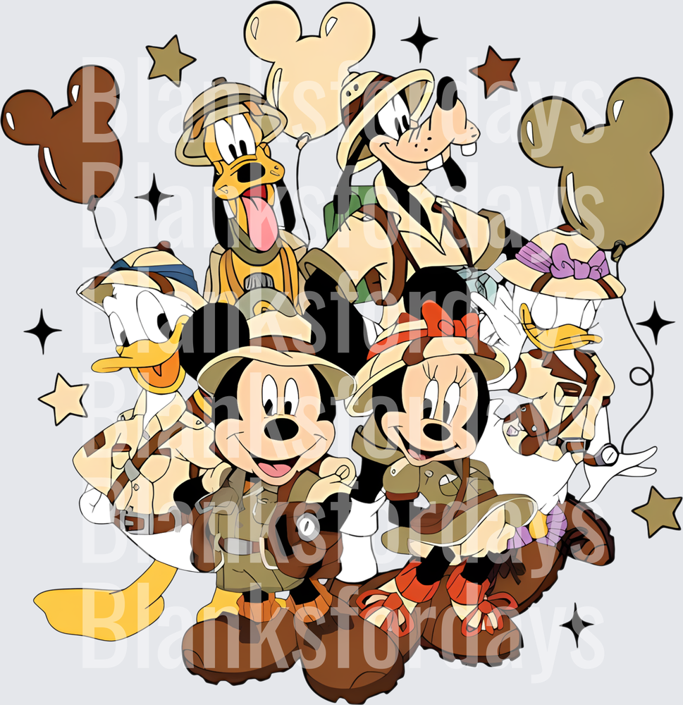 Mickey and Friends Safari Adventure Animal Kingdom Group (DTF)
