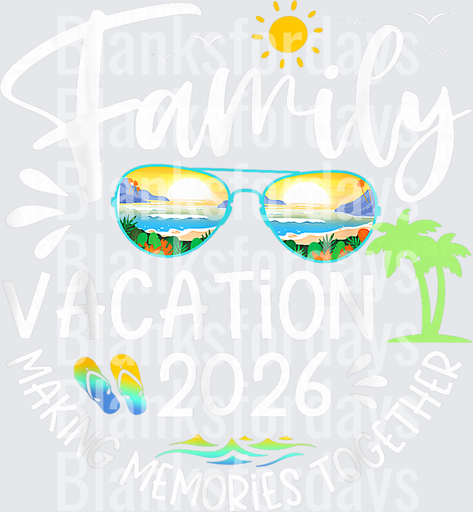 Family Vacation 2026 Making Memories Together Beach Sunglasses (DTF)