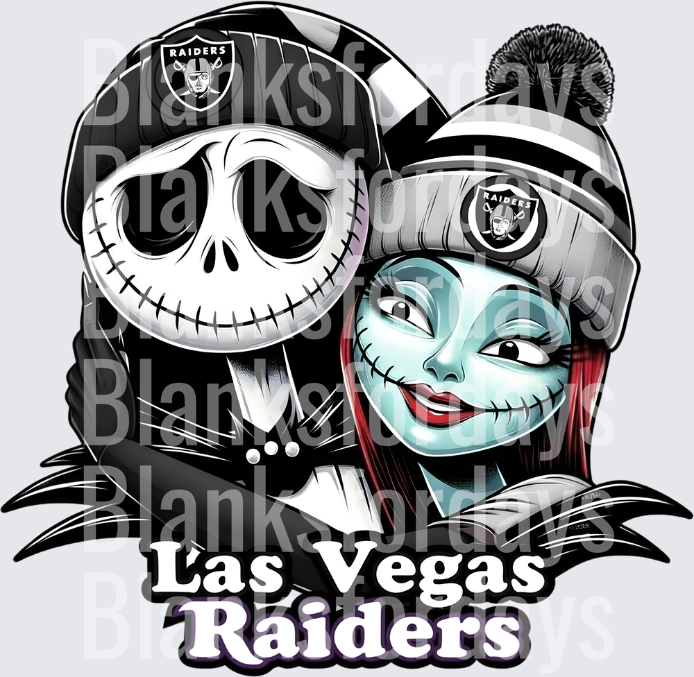 Jack Skellington and Sally Las Vegas Raiders Fan Couple (DTF)