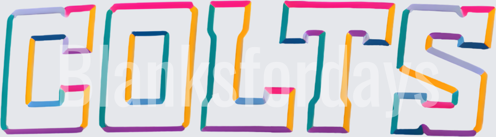 Colts Bold Retro Multicolor Block Letter Wordmark (DTF)