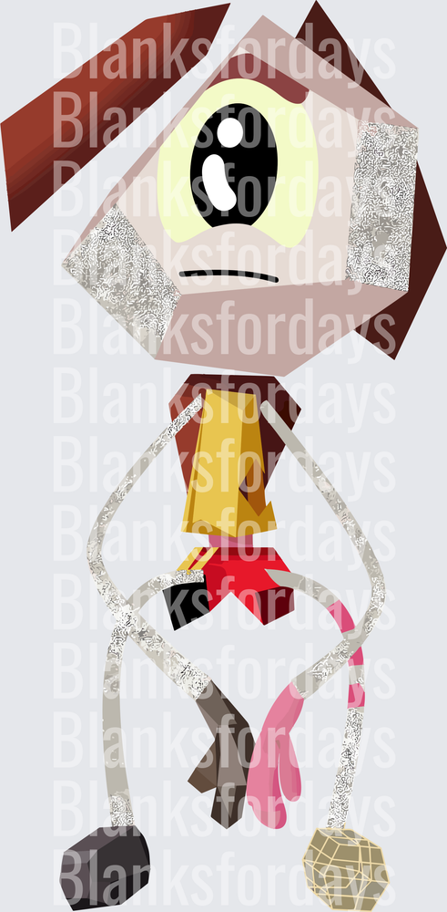 Creepy Hollow Puppet Character with Big Eye and Long Arms (DTF)