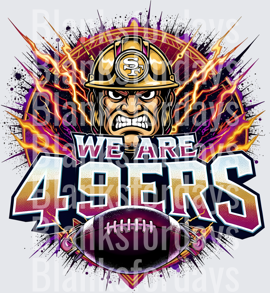 We Are 49ers Fierce Miner Mascot Lightning Football (DTF)