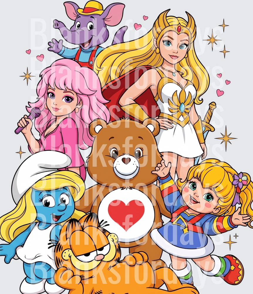 80s Nostalgia She-Ra Jem Smurfette Care Bear Garfield Rainbow Brite (DTF)