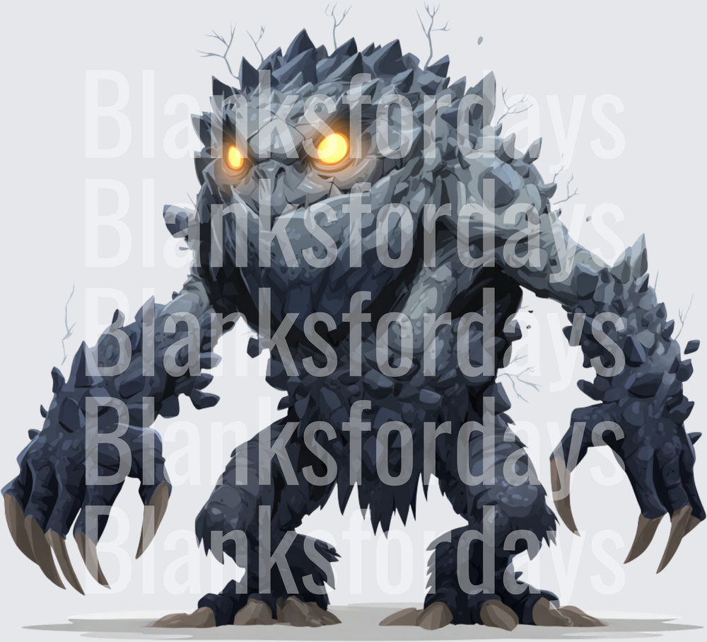 Glowing Eyes Stone Golem Monster Fantasy Creature (DTF)
