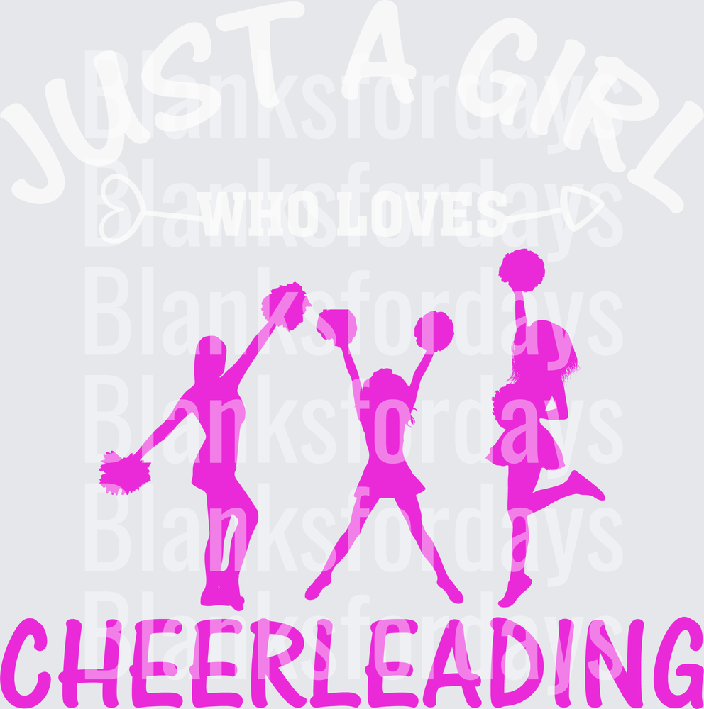 Just A Girl Who Loves Cheerleading Pink Silhouette Design (DTF)