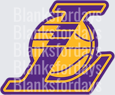 LA Lakers Purple Gold Basketball Logo Lightning Bolt Design (DTF)