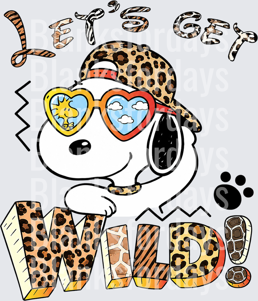 Snoopy Let's Get Wild Leopard Print Animal Safari Hat (DTF)