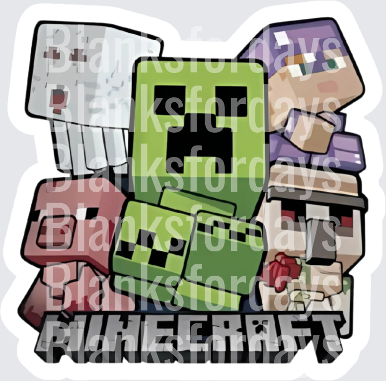 Minecraft Mob Squad Creeper Ghast Witch Zombie Piglin Group (DTF)