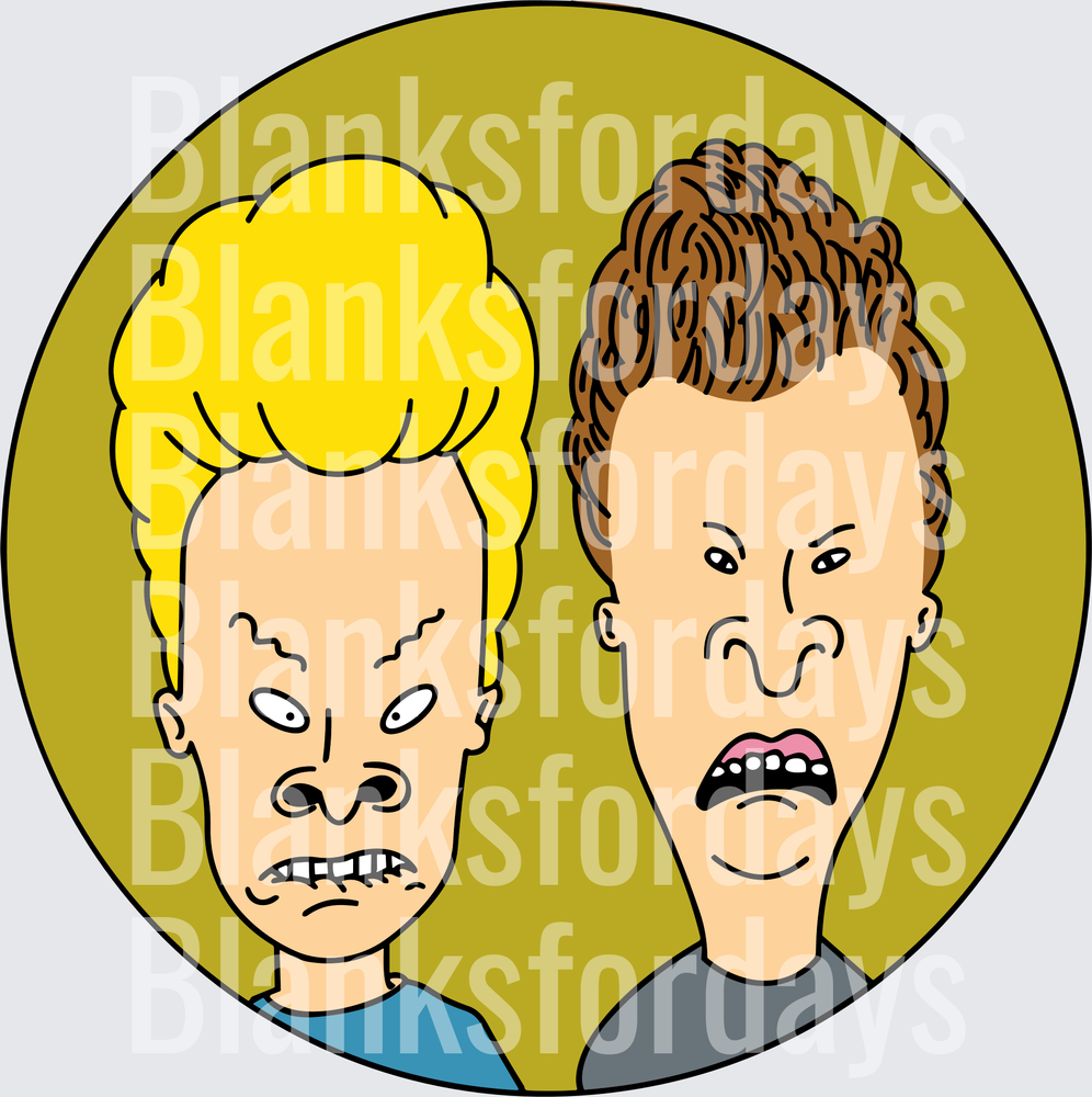 Beavis and Butt-Head Angry Faces Circle Portrait (DTF)