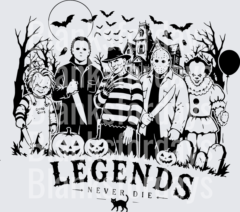 Legends Never Die Horror Icons Chucky Freddy Jason Michael Pennywise Halloween (DTF)