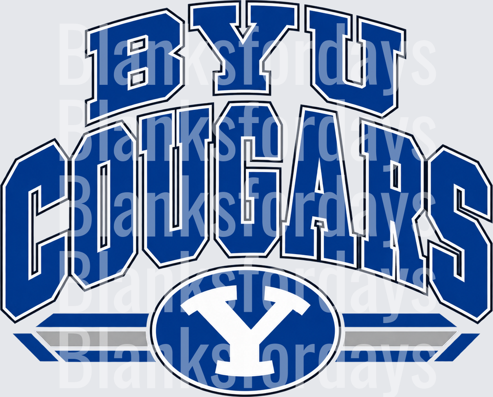 BYU Cougars Bold Arch Lettering with Y Logo Oval (DTF)
