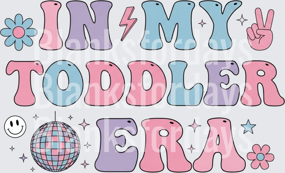 In My Toddler Era Retro Groovy Disco Ball Pink Purple (DTF)