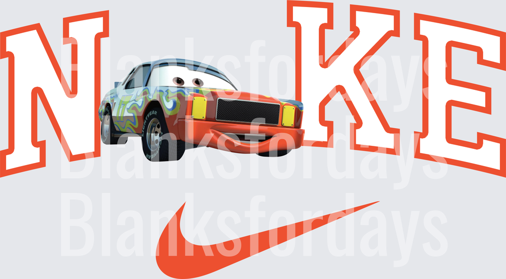 Chick Hicks Cars Movie Nike Swoosh Parody Graphic (DTF)