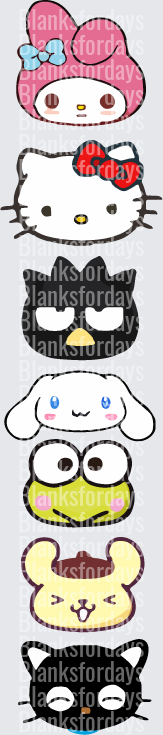 Sanrio Character Face Stack My Melody Hello Kitty Badtz-Maru (DTF)