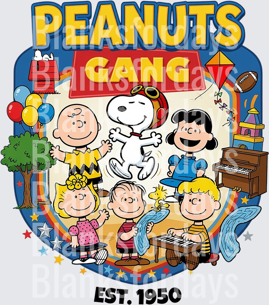Peanuts Gang Est. 1950 Charlie Brown Snoopy and Friends (DTF)