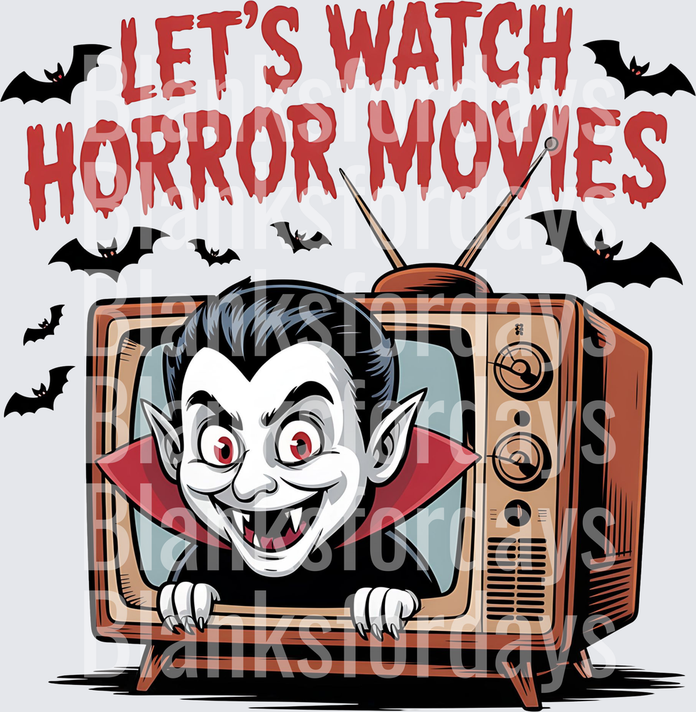 Let's Watch Horror Movies Vampire Retro TV Halloween (DTF)