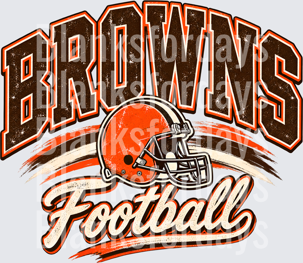 Cleveland Browns Football Helmet Vintage Distressed Graphic (DTF)