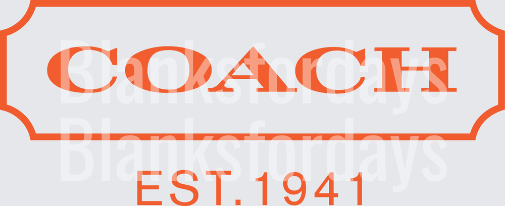 Coach Est. 1941 Orange Logo Badge Design (DTF)