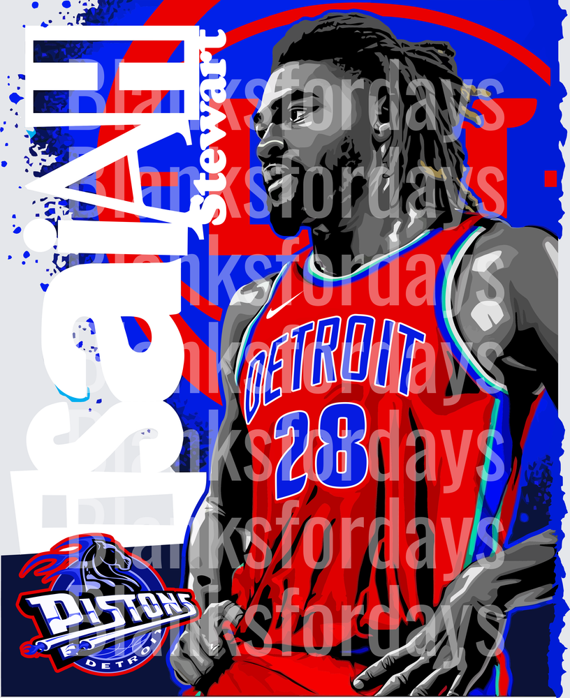 Isaiah Stewart Detroit Pistons #28 Pop Art Graphic (DTF)