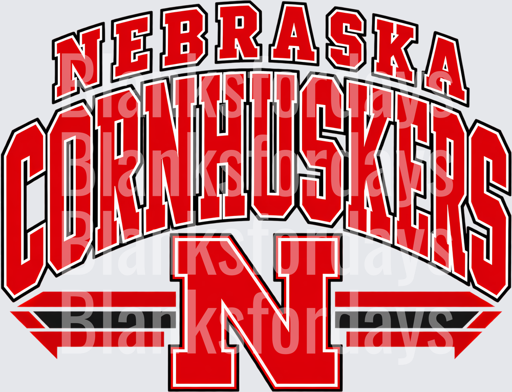 Nebraska Cornhuskers Bold Arch Logo with N Emblem (DTF)