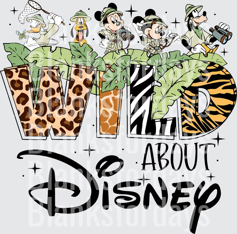 Wild About Disney Safari Mickey and Friends Animal Print (DTF)