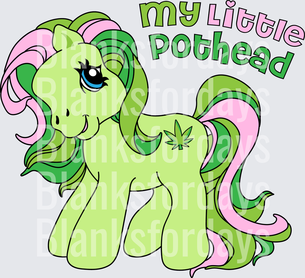 My Little Pothead Pony Green Cannabis Leaf Parody (DTF)