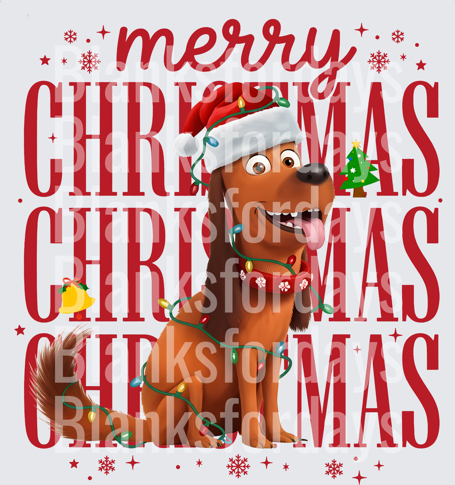 Duke from Secret Life of Pets Merry Christmas Holiday (DTF)