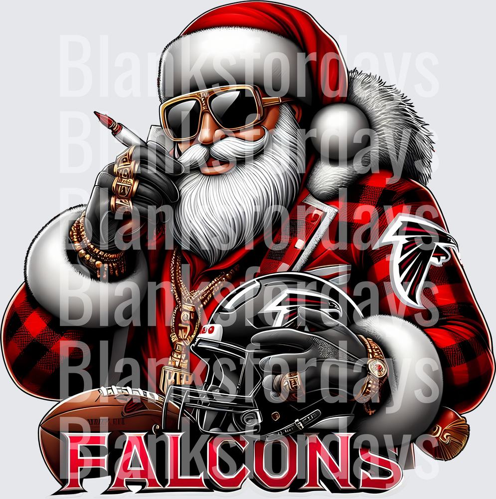 Swag Santa Atlanta Falcons Christmas Football Design (DTF)