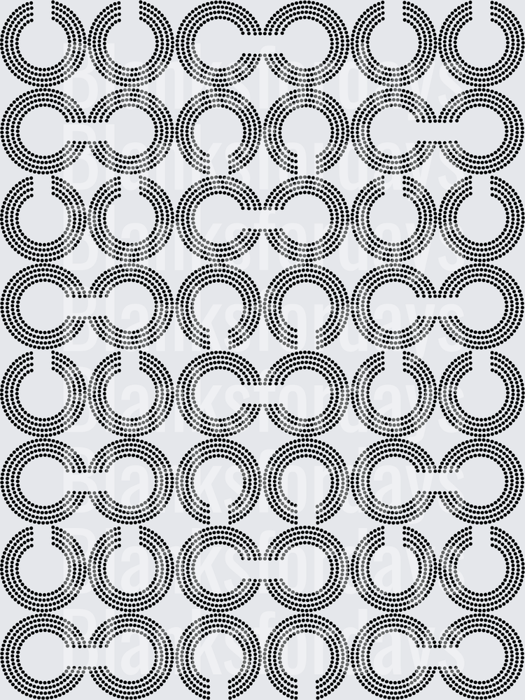 Black Rhinestone Dotted Interlocking Circles Chain Pattern (DTF)