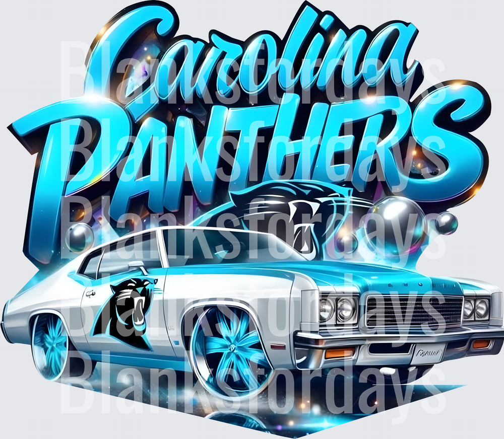Carolina Panthers Classic Lowrider Car Graffiti Design (DTF)