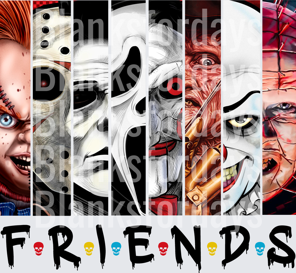 Horror Icons Friends Chucky Jason Ghostface Freddy Pennywise Pinhead (DTF)