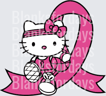 Hello Kitty Tennis Pink Ribbon Breast Cancer Awareness (DTF)