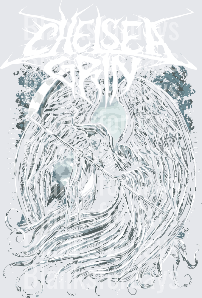 Chelsea Grin Band Winged Grim Reaper Metal Logo Art (DTF)