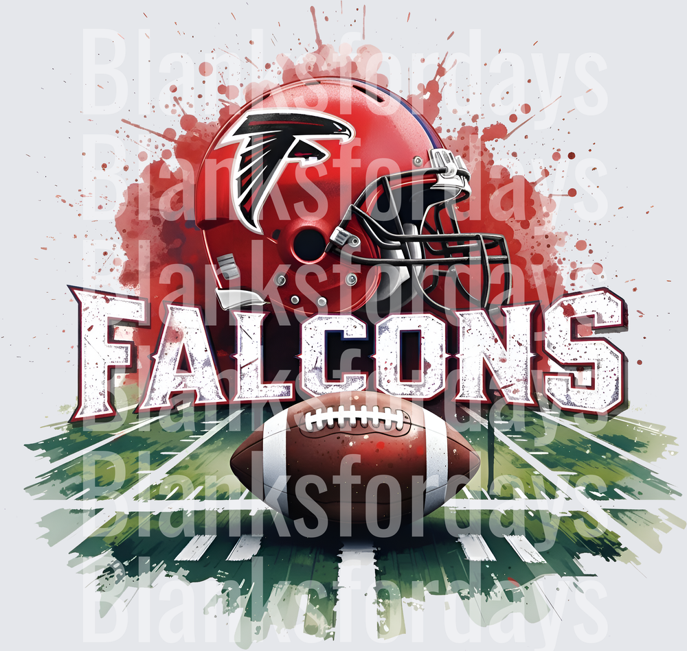 Atlanta Falcons Helmet Football Field Watercolor Splash (DTF)