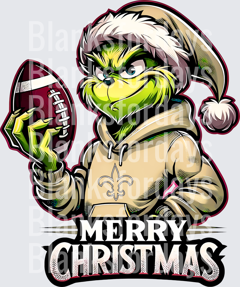 Grinch Santa New Orleans Saints Football Merry Christmas (DTF)