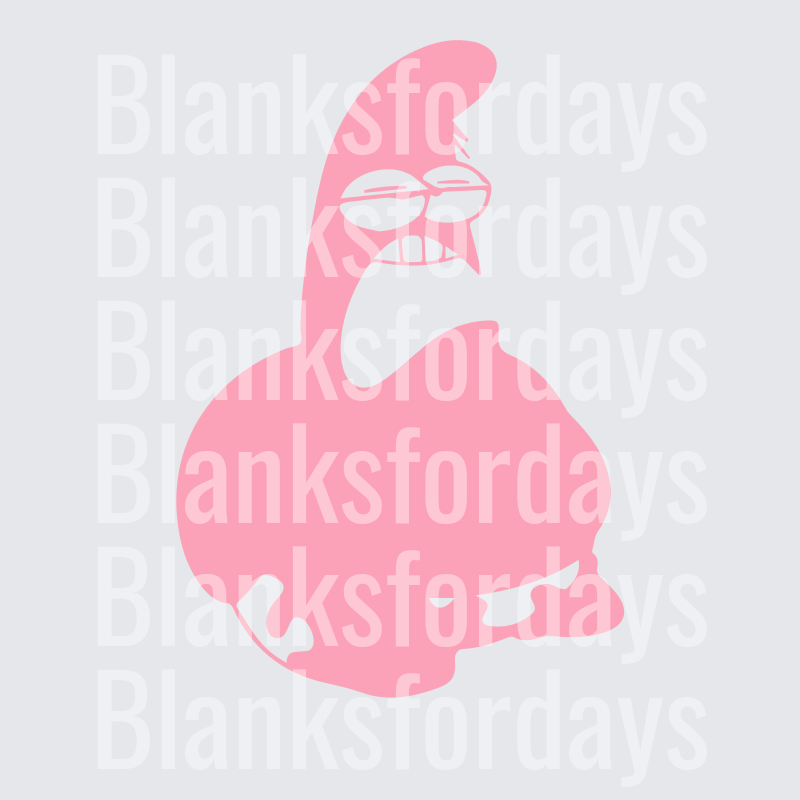 Cool Patrick Star Flexing Muscles Pink Silhouette (DTF)