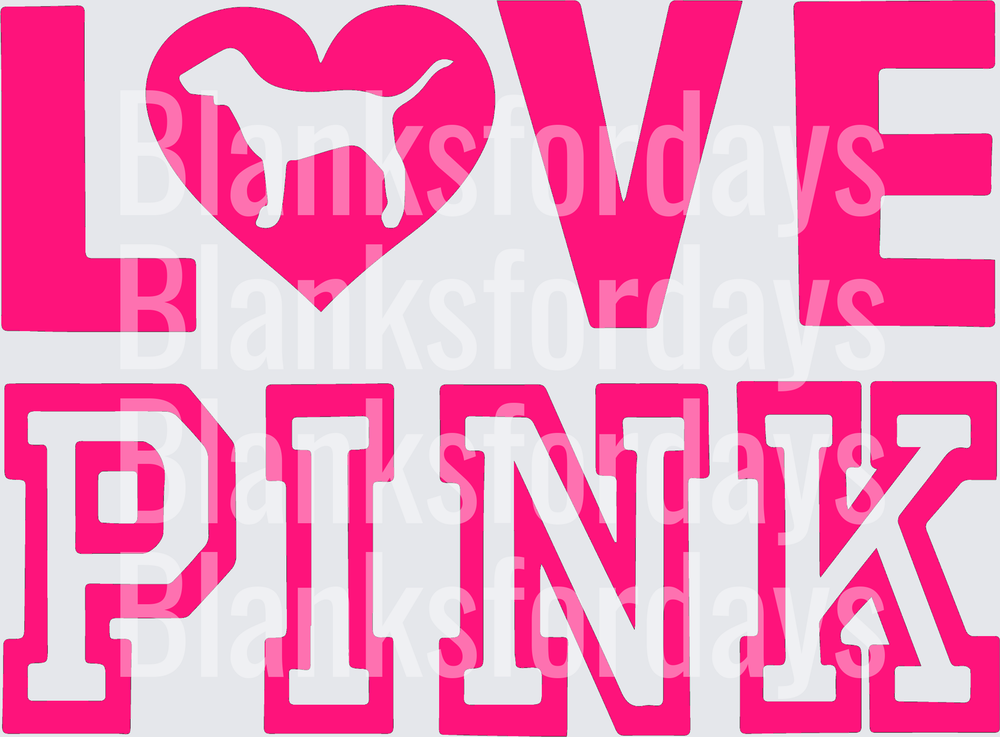 LOVE PINK Dog Heart Logo Bold Hot Pink Graphic (DTF)