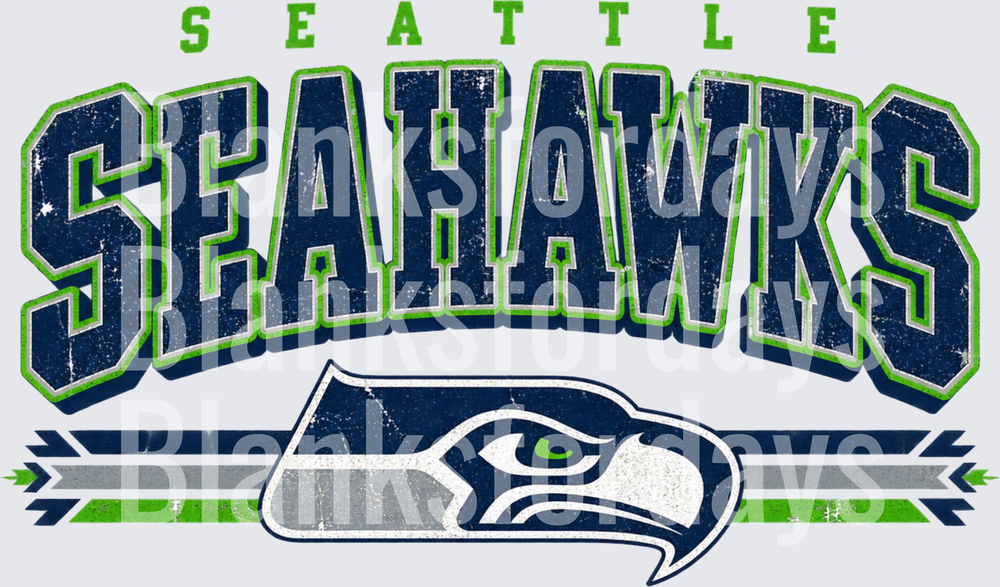 Seattle Seahawks Vintage Distressed Bold Arch Logo Design (DTF)