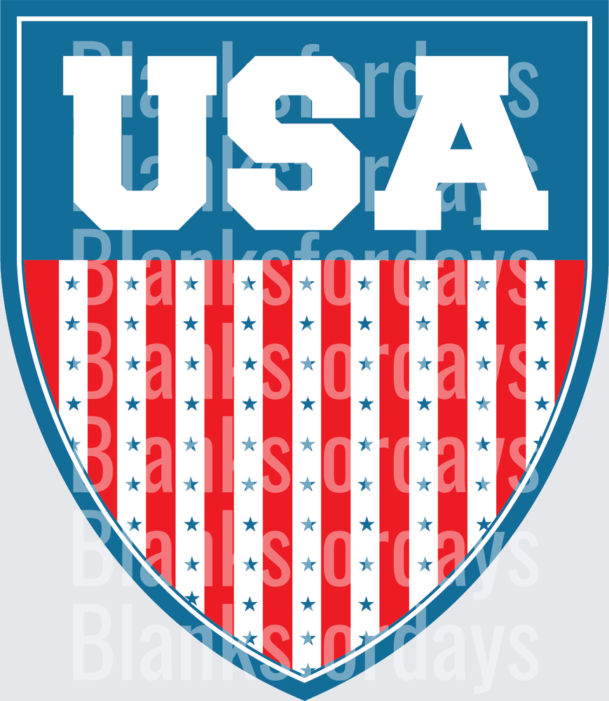 USA Shield Badge Red White Blue Stars and Stripes Crest (DTF)