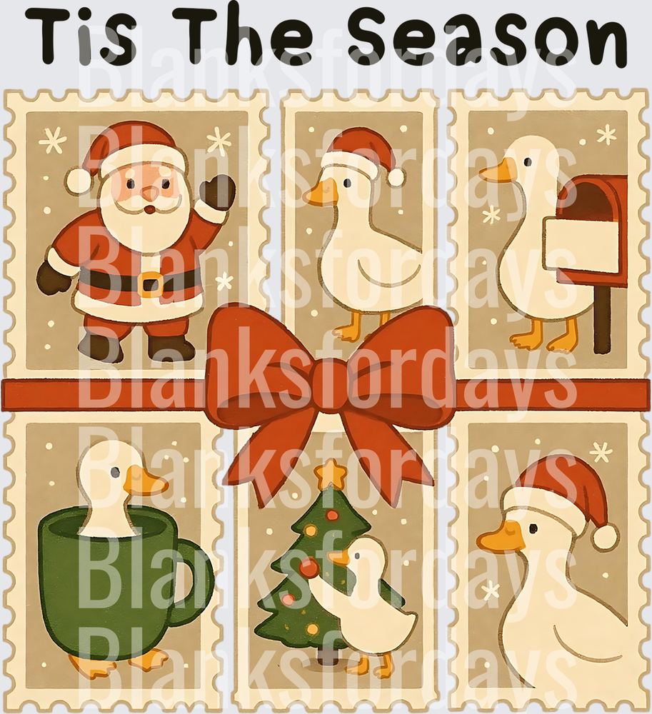Tis The Season Christmas Duck Stamp Sheet with Santa (DTF)