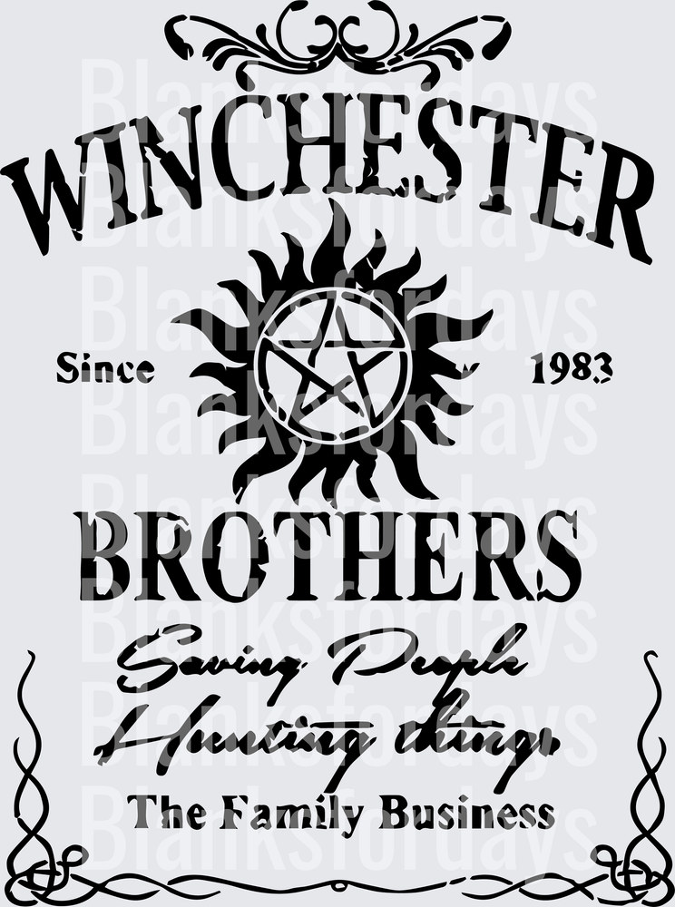 Winchester Brothers Since 1983 Saving People Hunting Things Supernatural Anti-Possession Symbol (DTF)