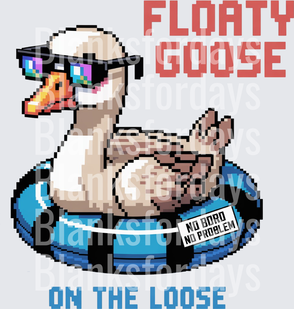 Floaty Goose On The Loose Pixel Art Pool Float NoBoro (DTF)