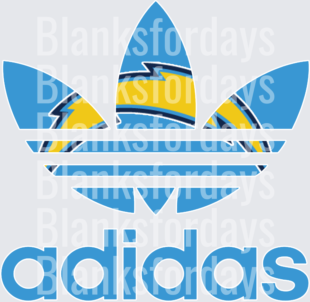 Los Angeles Chargers Adidas Trefoil Logo Mashup (DTF)