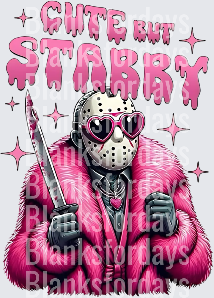 Cute But Stabby Jason Voorhees Pink Fur Valentine Horror (DTF)
