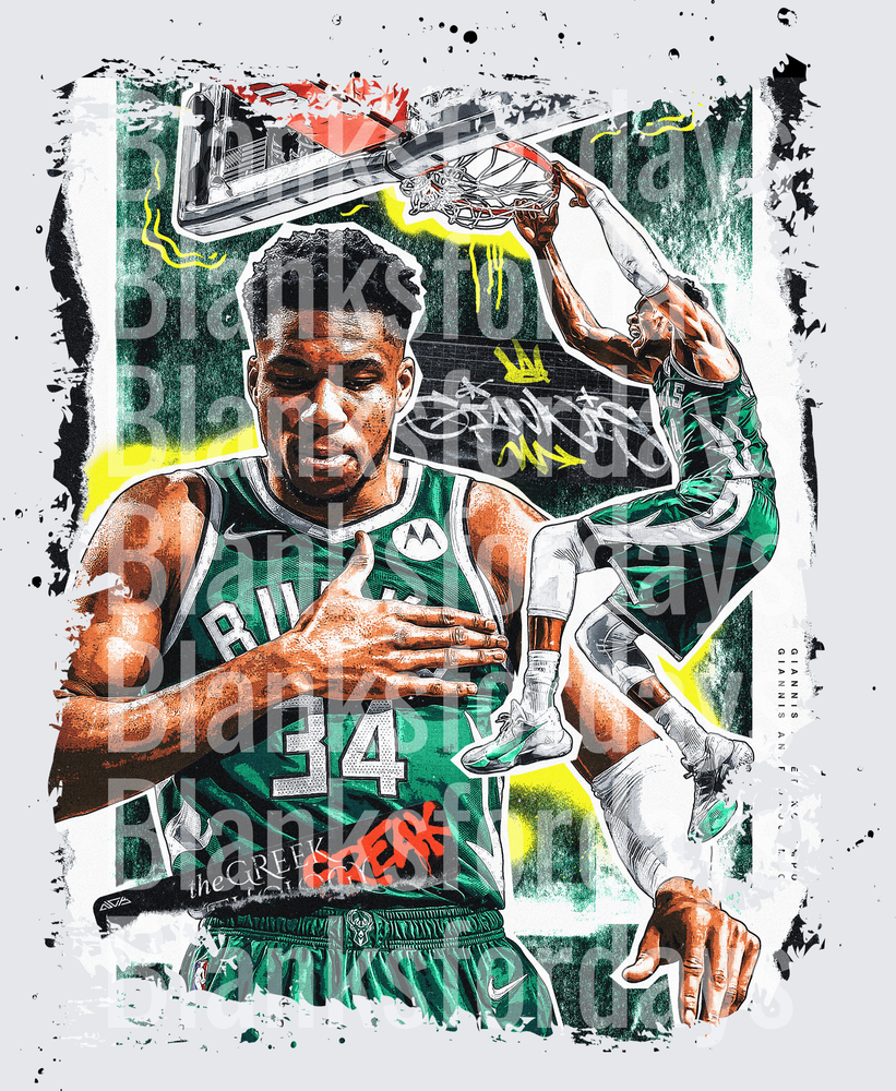 Giannis Antetokounmpo #34 Milwaukee Bucks The Greek Freak (DTF)
