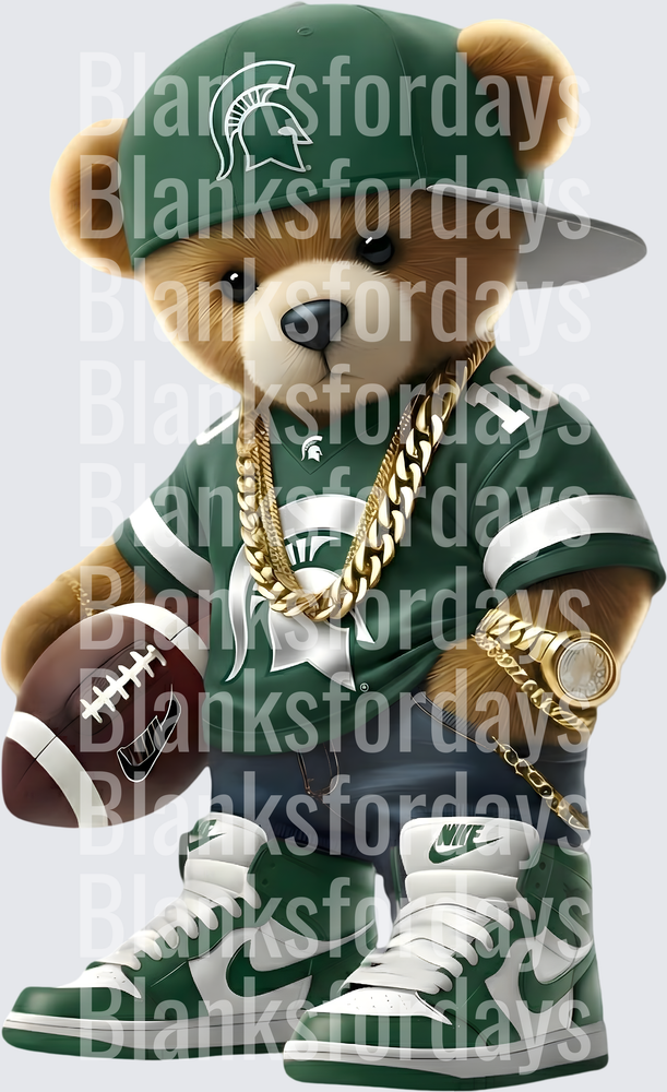 Michigan State Spartans Drip Teddy Bear Football Nike Kicks (DTF)